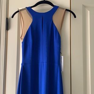 Blue dress with nude mesh NWT